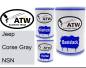 Preview: Jeep, Corse Gray, NSN: 500ml Lackdose + 500ml Klarlack + 250ml Härter - Set, von ATW Autoteile West.
